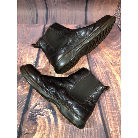 UGG Boots #3039 Brown Leather Slip On Ankle Boots Mens 11/44.5 (L8c) - Picture 6 of 10